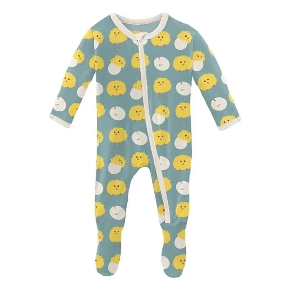 KICKEE PANTS NWT FOOTIE SIZE NEWBORN CHICK MAGNET MSRP $36